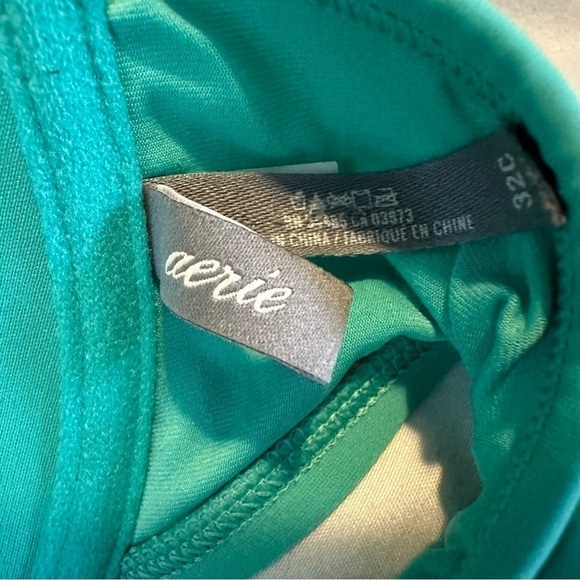 3x25* Aerie Push up Underwire Swim Top Teal Aqua Adjustable Back Tie - Picture 3 of 13